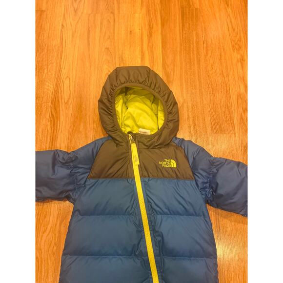 The North Face Infant Snowsuit 18-24 Blue Brown Bunting Hooded - Picture 2 of 5